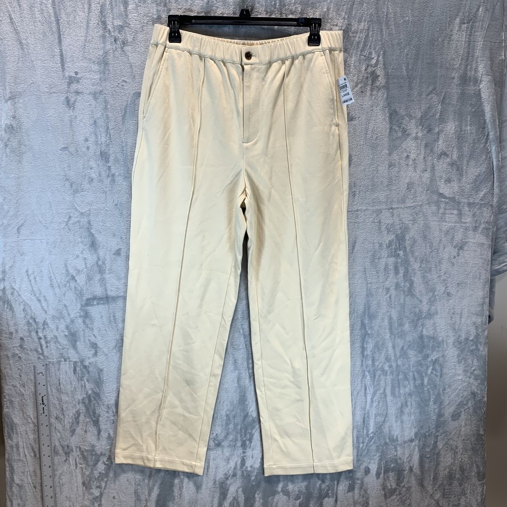 Mode of One Men's Pants L Ivory Pockets Relaxed Fit‎ Comfortable Straight Leg
